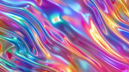Obraz premium mesmerizing iridescent abstract wave colorful 3d rendering