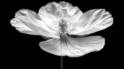   A monochromatic image depicts a floral stem with a prominent central leaf