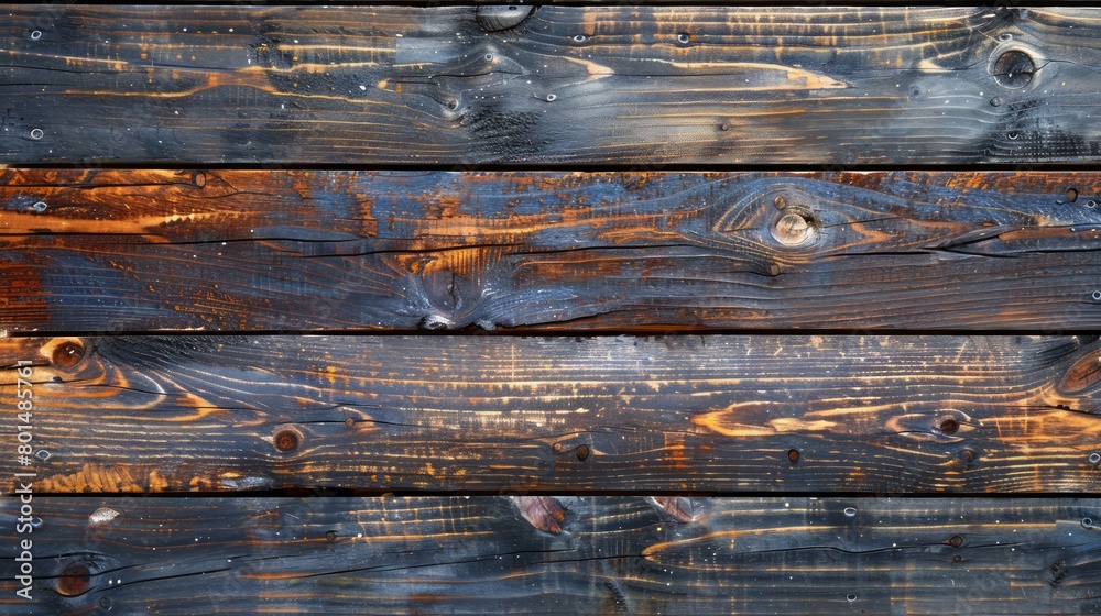 Poster a wooden surface with a dark brown and black color scheme. the wood appears to be weathered and has 