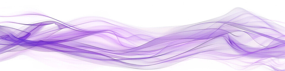 Soft lilac wave illustration, gentle and soothing soft lilac wave on a white backdrop.