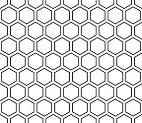 Abstract background with mosaic hexagon shapes. Hexagon mosaic background. Hexagonal cells. Seamless tileable vector illustration.