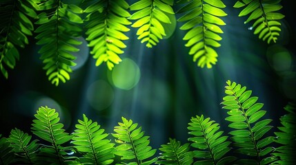   A high-resolution image of a green foliage plant with sunlight filtering through its leaves, set against a slightly blurred background
