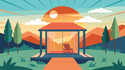 The cool breeze and warm sun create the perfect balance for a revitalizing infrared sauna experience in the great outdoors..