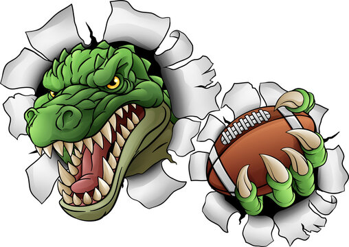 Crocodile Dinosaur Alligator Football Sport Mascot