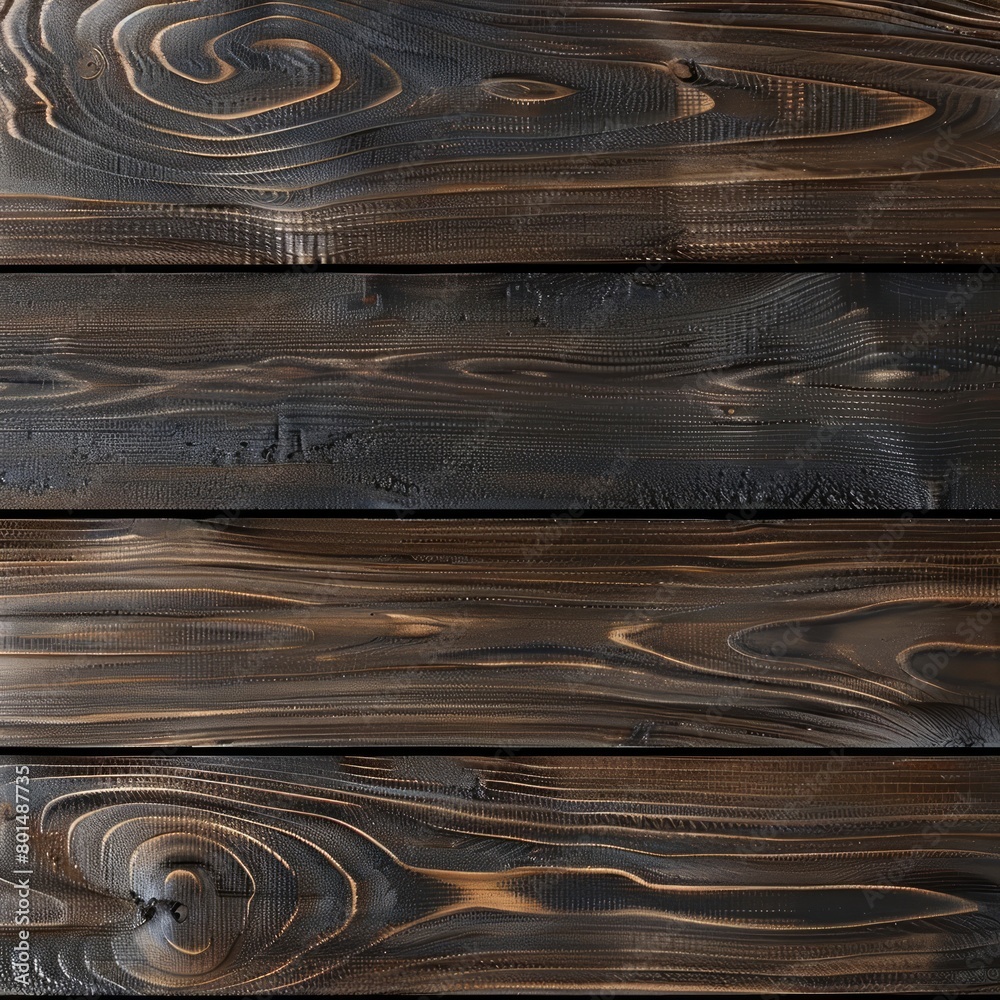 Poster a wooden surface with a dark brown color. the wood appears to be aged and has a rustic feel to it. t
