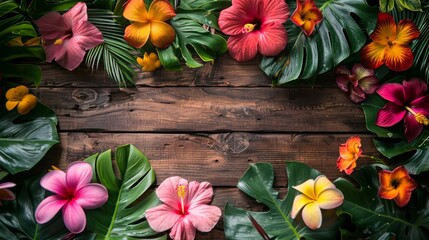 A colorful bouquet of flowers is arranged on a wooden surface. The flowers include pink, yellow,...