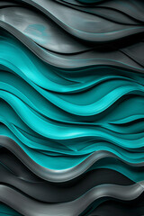 Teal and charcoal grey waves background, stylish and modern, suitable for contemporary art projects