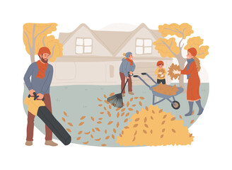 Fall clean-up isolated concept vector illustration.