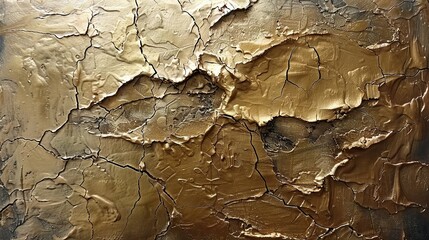   A close-up of the artwork, it appears to have been painted with a golden hue against a brown and white backdrop