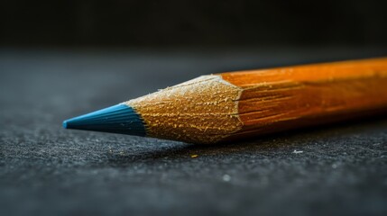 Obraz premium A tight shot of a pencil with its sharpened tip extending from its eraser end