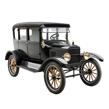 Ford Model T on white background,png