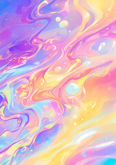Vivid rainbow marble texture with swirling patterns