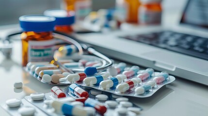 pharmaceutical expenses pills prescriptions and money healthcare costs concept