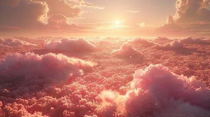  Sun illuminates pink-white cloud mass on bright day