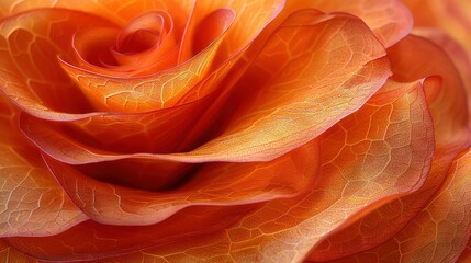   Closer look at an orange flower, blurred petals, fuzzy center