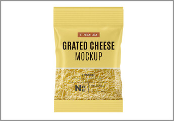 Grated cheese packaging mockup