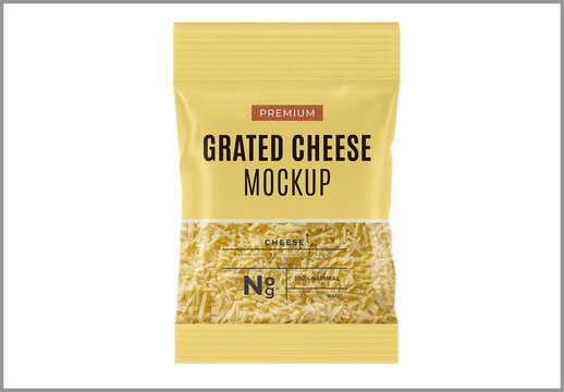Grated cheese packaging mockup