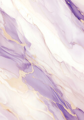 Abstract background with pearl white marble graced with soft lilac streaks and silver filigree