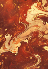 Abstract background featuring burgundy marble with swirls of cream and dusted bronze sparkles