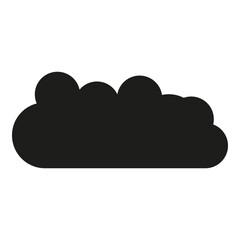 Simple black cloud silhouette icon - stock vector