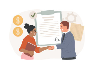 Bill of sale isolated concept vector illustration.