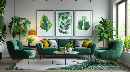 A set of abstract botanical wall arts inspired by boho aesthetics