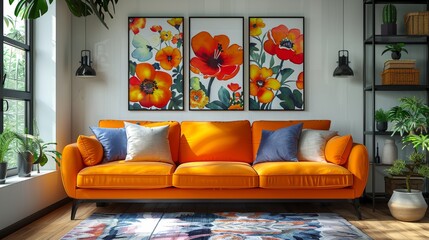 The best collection of abstract Flower Market posters. Trendy botanical wall arts with vibrant floral designs. Funky naive contemporary decor. Modern illustration.