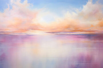 Dreamy Horizon Serenity, abstract art, painting, background wallpaper, generative ai