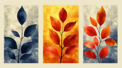 A set of Fruit Wall Art Vector. A set of Foliage Line Art Drawings with Abstract Shapes, a design for printing, covers, wallpaper, Minimal and Natural wall art.