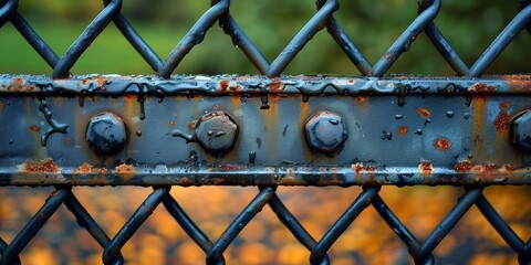 close up image of a grille metal fence  - Powered by Adobe
