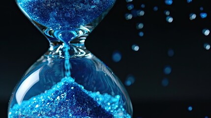 Blue hourglass. Generative AI