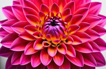 amazing blooming pink dahlia close up