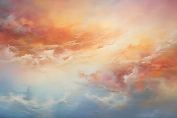 Heavenly Horizon Harmony, abstract art, painting, background wallpaper, generative ai