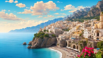Naklejka premium view of the city of Italian country