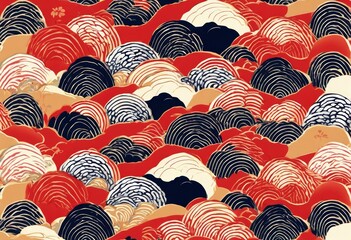 'japanese traditional pattern style vector seamless art Set Japan Design Background Asian Fabric Geometric Symbol Modern Graphic Kimono'