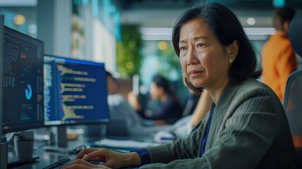 Mature Southeast Asian Software Engineer in Modern Office