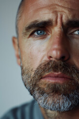 Obraz premium Close-up portrait of a middle-aged man with a beard