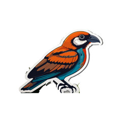 Blue jay bird illustration watercolor look, isolated, white background