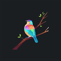 Fototapeta premium Bearded vulture bird silhouette vector illustration abstract
