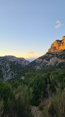 Coucher de soleil sur les grandes gorges du Verdon