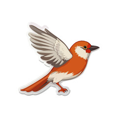 Obraz premium Colorfull bird sticker with vector design