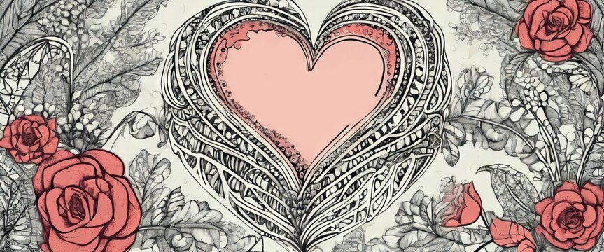 'card pattern print zentangle other flowers design vintage valentine quote heart illustration day be valentines st my Background Abstract Vector Flower Art Hand'