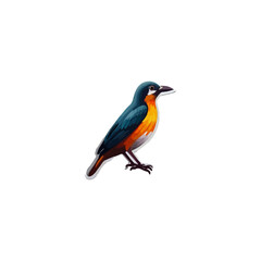 Colorfull bird sticker with vector design