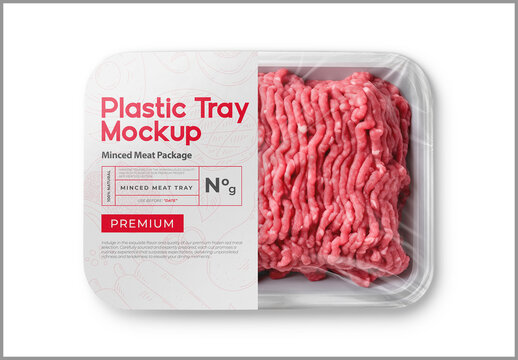 Plastic Tray Mockup - Minced Meat