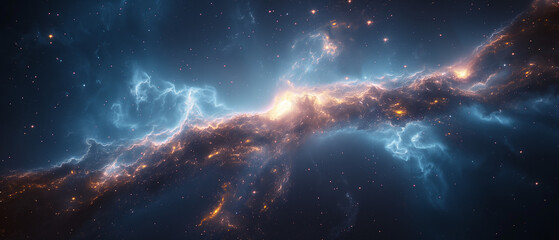 Stunning Visualization of a Colorful Nebula in Space