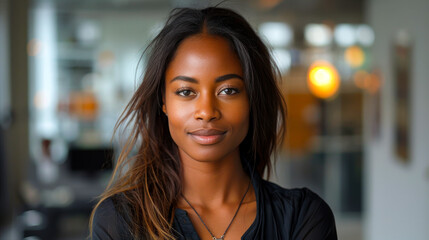 Obraz premium Empowered Black Woman in Corporate Setting