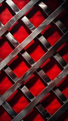 Captivating Metallic Lattice Pattern Against Deep Red Backdrop for Cinematic Visual Impact