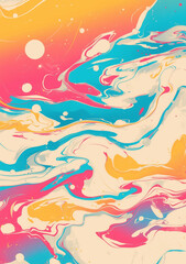 Abstract background with pop art inspired colorful marble texture