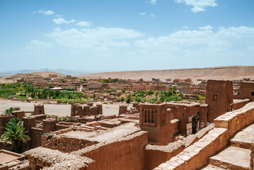Landscape of the city of Ait Ben Haddu in Morocco, Africa