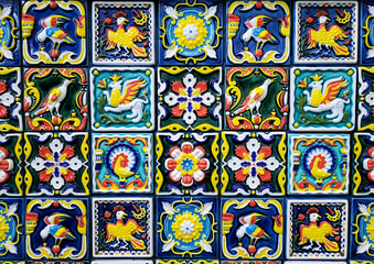 Plastic tiles. Classic Tile Mosaic Home Decorative Art Wall Tile with Color Pattern Background Design.